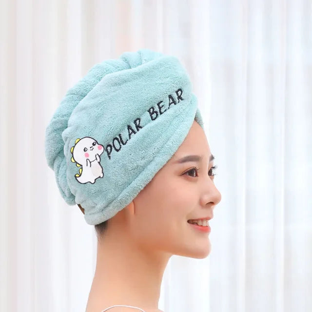 Microfiber Towel Girls Bathroom Rapid Drying Absorbent Hair  Magic Shower Cap Thickening Turban Head Wrap